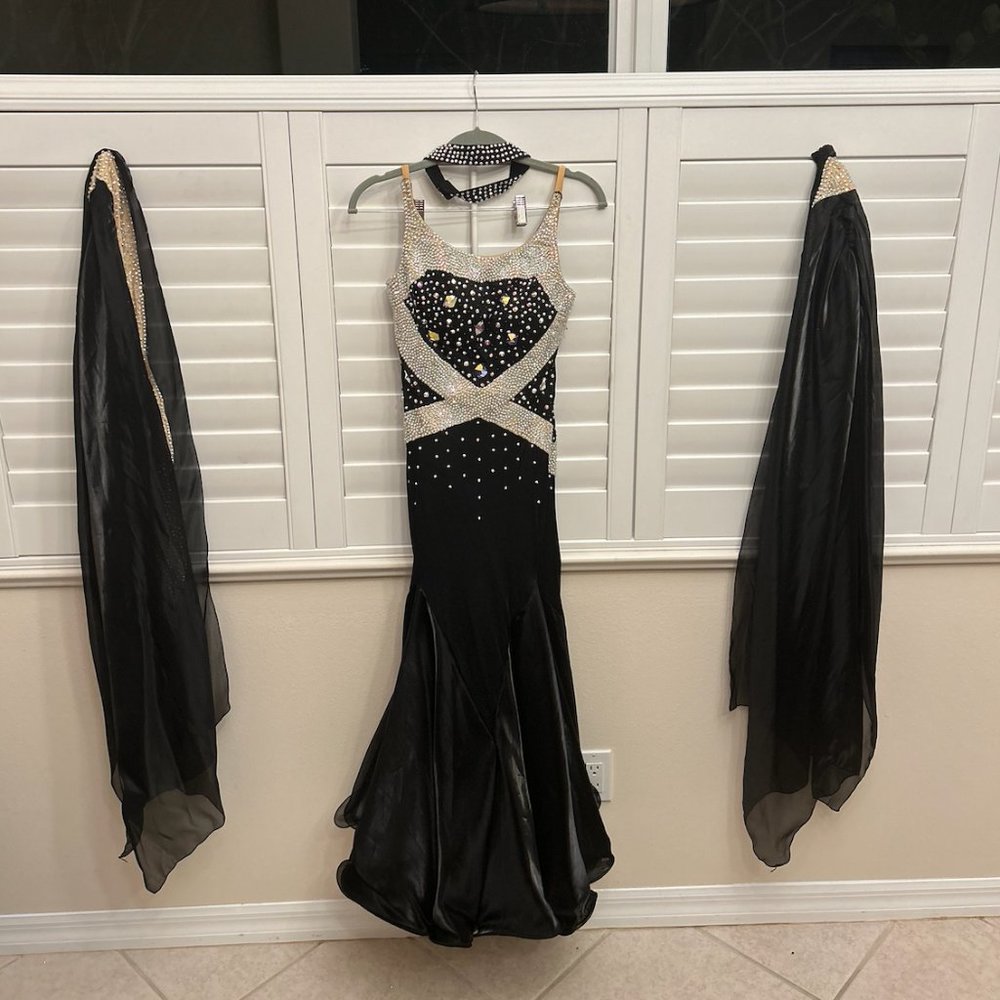 Black Slim Ballroom Gown